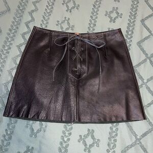 Free People Leather Skirt